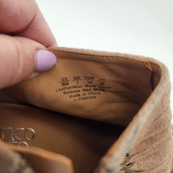 NWOT Franco Sarto Size 9M Booties Leather/Man Made‎ Upper Laced Top Stacked Heel - Picture 10 of 11